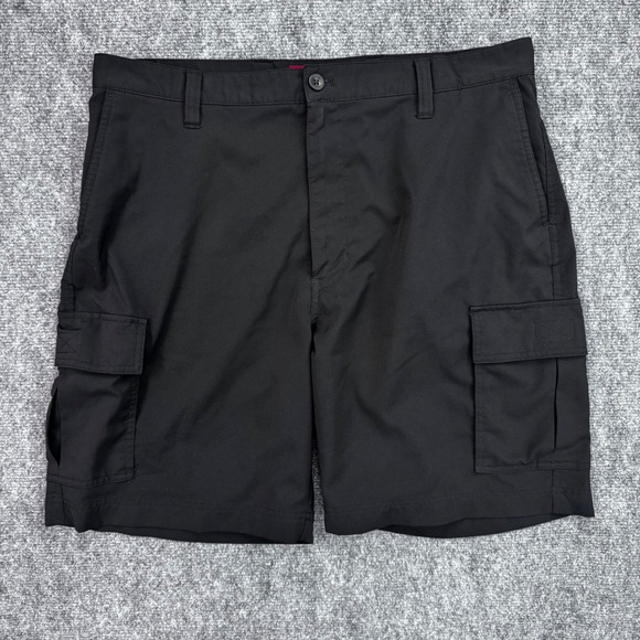 Chaps‎ Cargo Shorts Mens 36 Black Relaxed Fit Outdoor Casual Flat Front Pockets - Picture 1 of 8